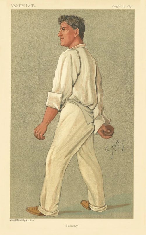 Cricketer trading card: Woods