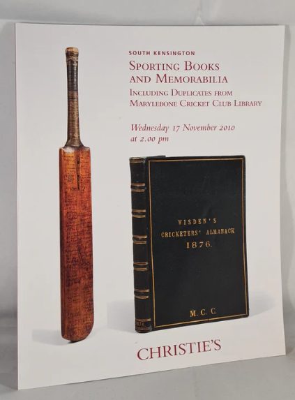 The Golden Age bat on the cover of Christie&rsquo;s 2010 auction catalogue