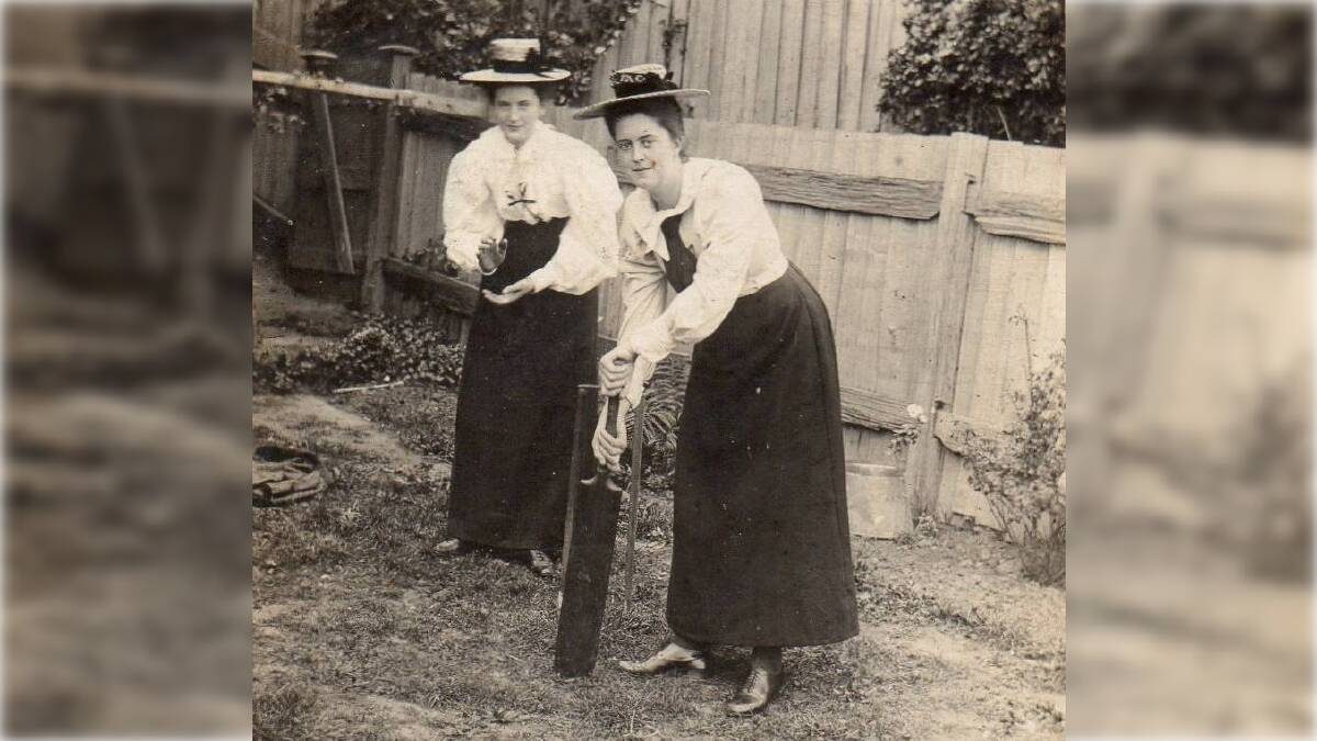 Two women in Victorian dress
